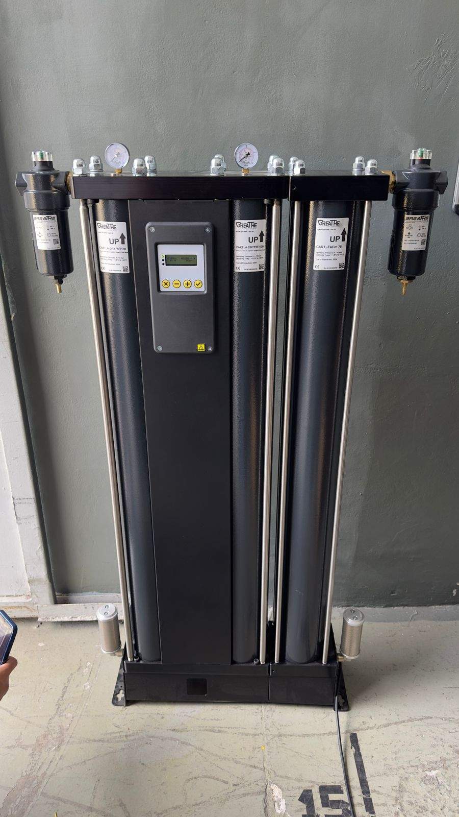 Secador de adsorção com torre de carvão ativado breathe