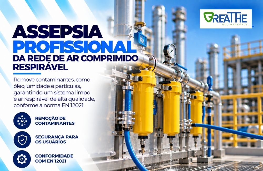 011 assepsia profissional da rede de ar comprimido respiravel