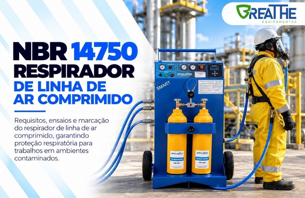 052 nbr 14750 respirador de linha de ar comprimido