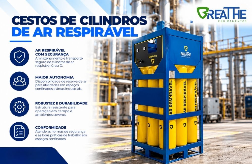 129 cestos de cilindros de ar respiravel