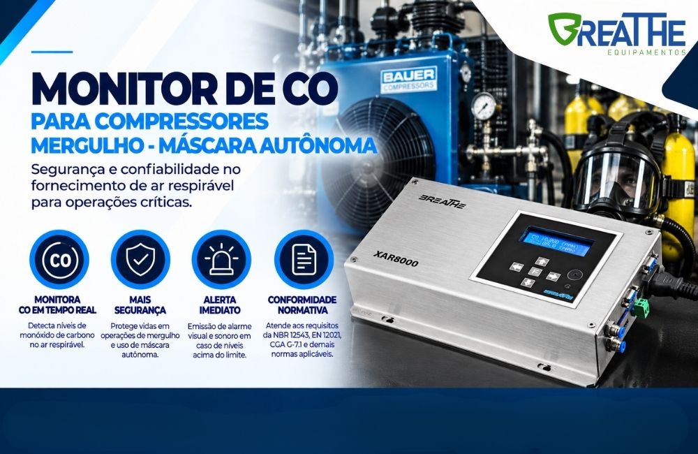 201 monitor de co para compressores mergulho mascara autonoma